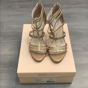 BCBGeneration strappy leather heels in size 8